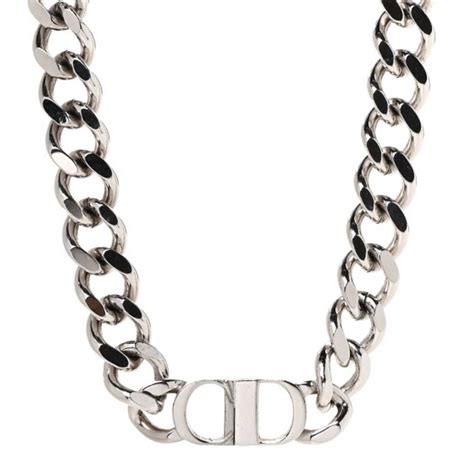 chrsitain dior brass chain|CHRISTIAN DIOR Brass CD Icon Thin Chain Link Necklace.